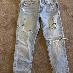 Distressed Light Blue Jeans